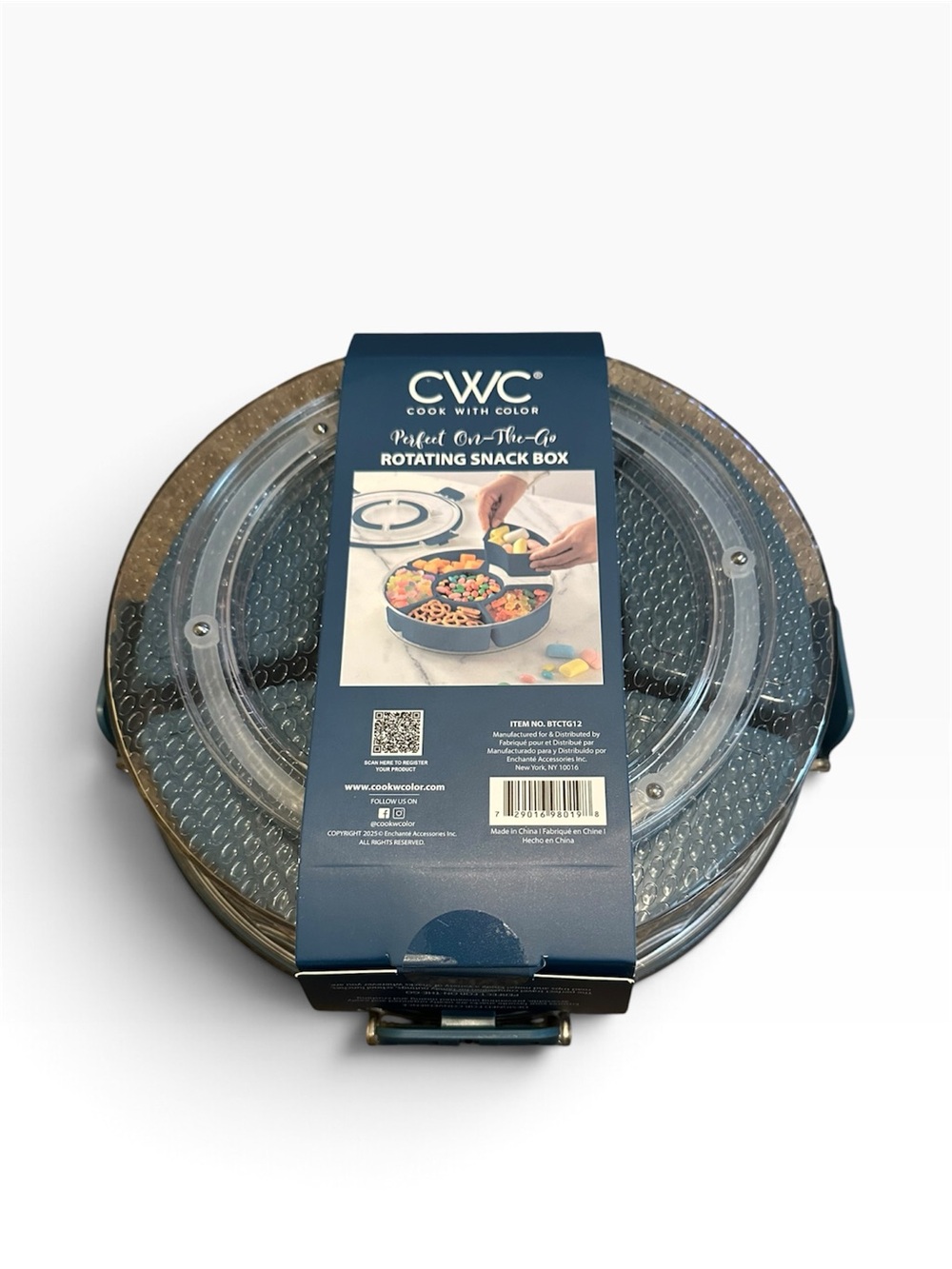 CWC -Cook with Color Rotating Snack Box - Dark Blue-NWT - Picture 3 of 5